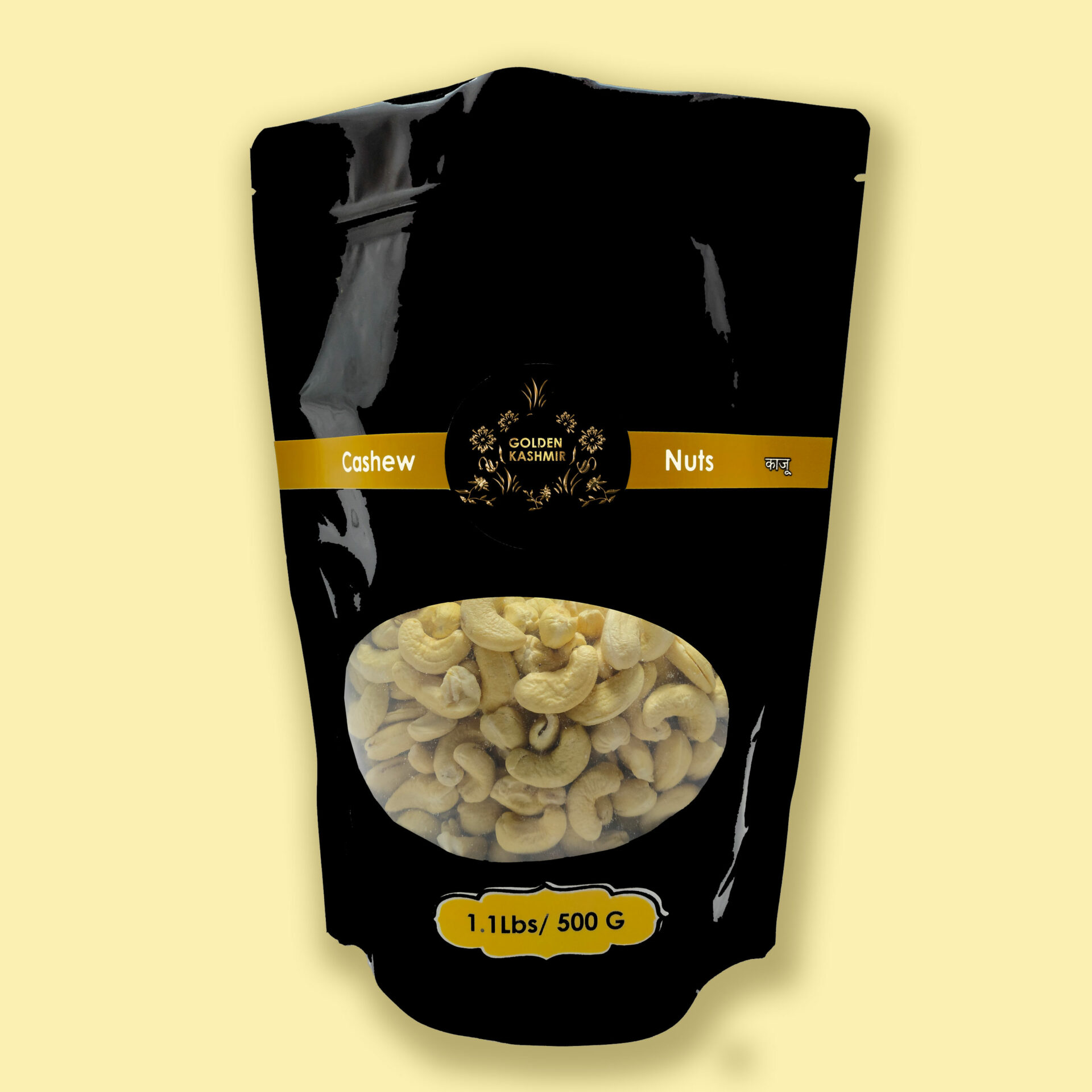 Golden Kashmir Premium Cashew Nuts | 500 G(1.1Lbs)